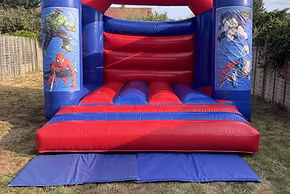 Red and Blue artwork Bouncy castle