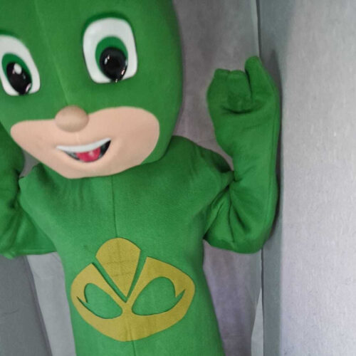 Green Lizard Hero Mascot Appearance