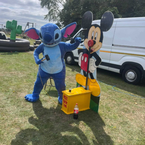 Blue Alien Friend Mascot Appearance
