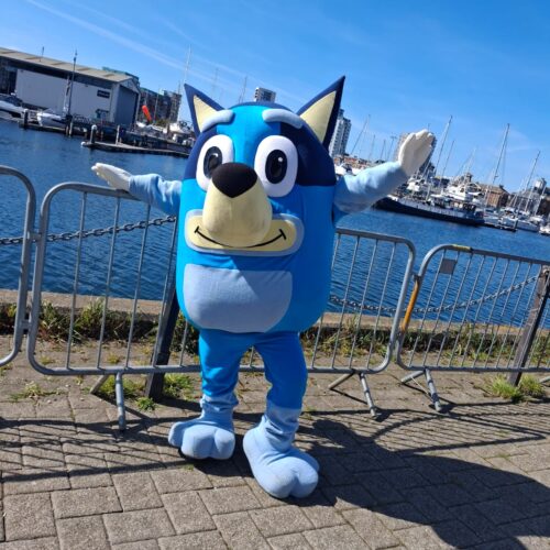 Blue Puppy Mascot Appearance